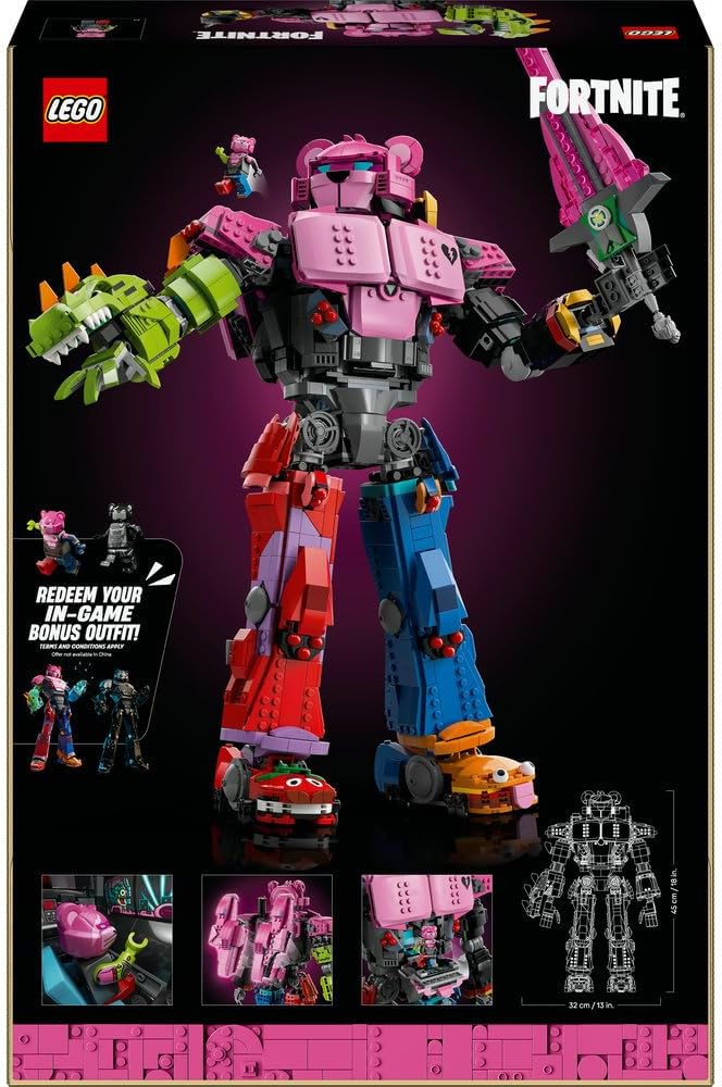 LEGO Fortnite Mecha Team Leader Figure - Display Model Kit incl. a Sword & a Minifigure - Collectible Gift for Adult Video Gaming Fans - 77078