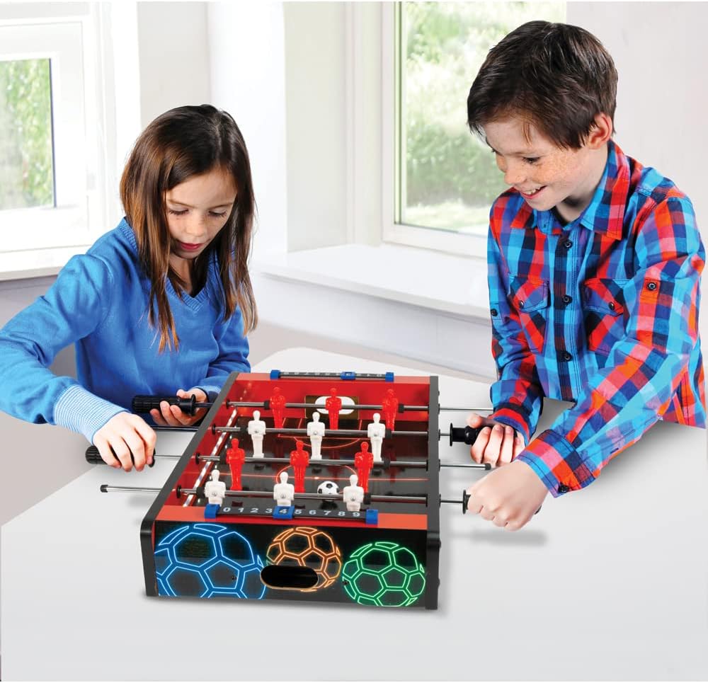 Ambassador Merchant Electronic Arcade Football/Foosball, Black, Wood Material, 3D Players, Smooth Fast Action Surface, Grip Feet, Kids 6-12 Years+ Research the best football tables Spend a few minutes for better results