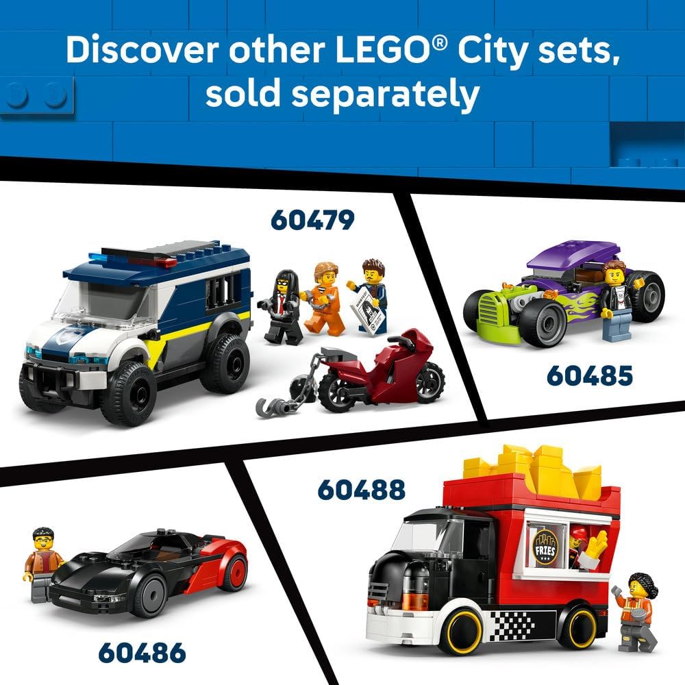 LEGO City The LEGO Van Toy - Delivery Truck Model Building Kit w/ 2 Minifigures, Trolley & Accessories - Birthday Gift Idea for 6+ Year Old Boys - 60500