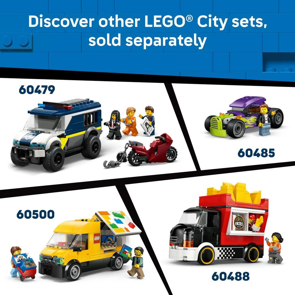 LEGO City EV Supercar Toy - Race Car Model Kit w/a Driver Minifigure - Fine Motor Skills Building Set - Small Birthday Gift Idea for 5+ Year Old Boys - 60486