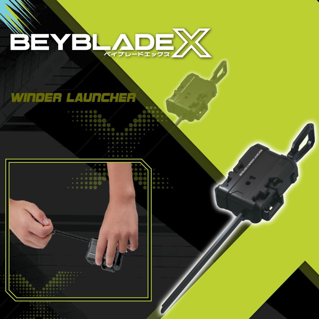 Takara Tomy Beyblade X Winder Launcher, Official Tournament-grade Right-spin Launchers, Easy Grip, Battle Top Toy, Bey Toy for 8+ Year Old Boys Girls, Authentic Die-cast Metal Parts, Powerful Attacks