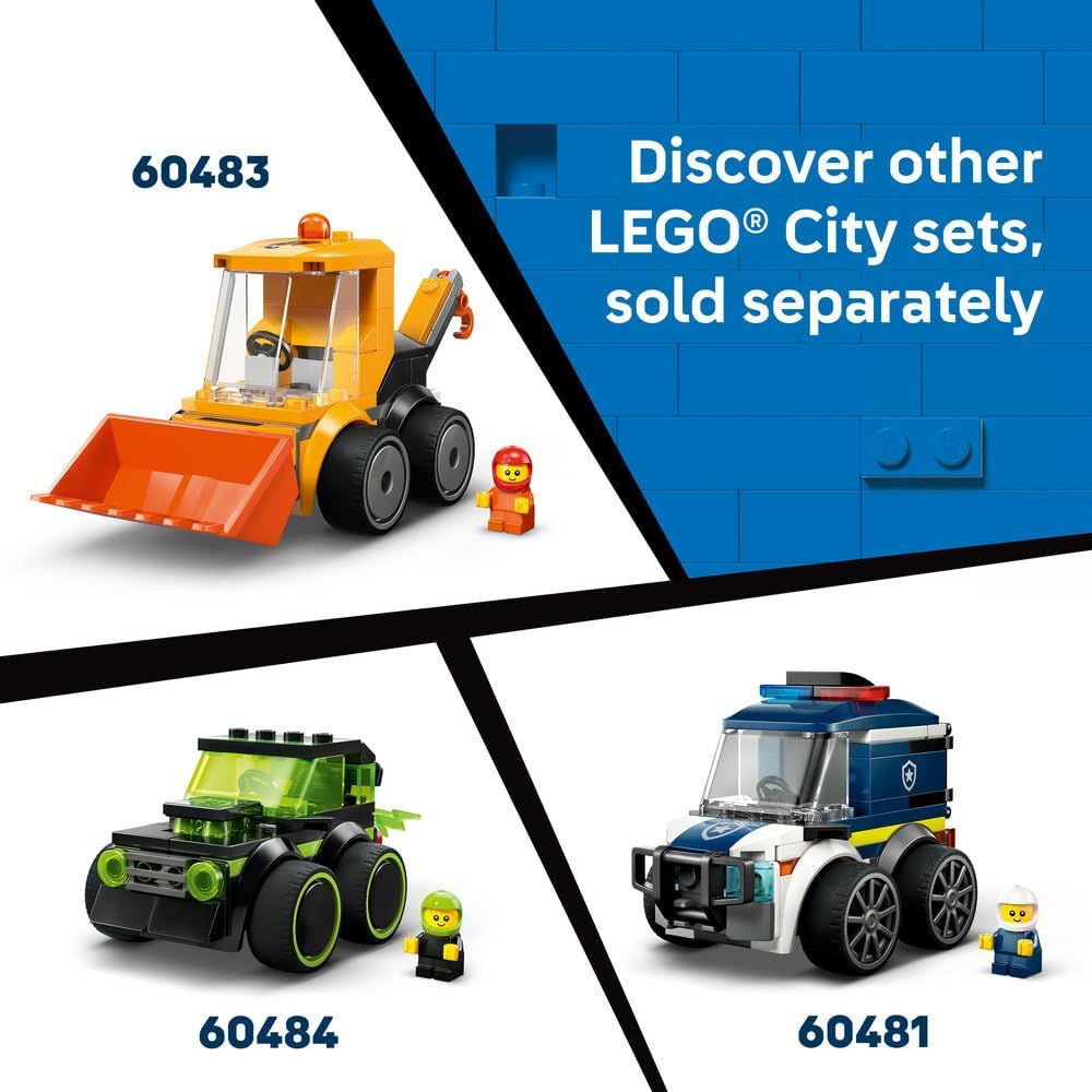 LEGO City Rides – Fire Engine Toy - Emergency Vehicles Building Set w/a Firefighter Junior Minifigure - Party Bag Fillers - Small Collectible Gift for 5+ Year Old Boys - 60482