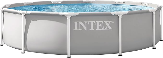 Intex Prism Rondo Frame Pool Set, Diameter 366 x 76 cm, Light Grey