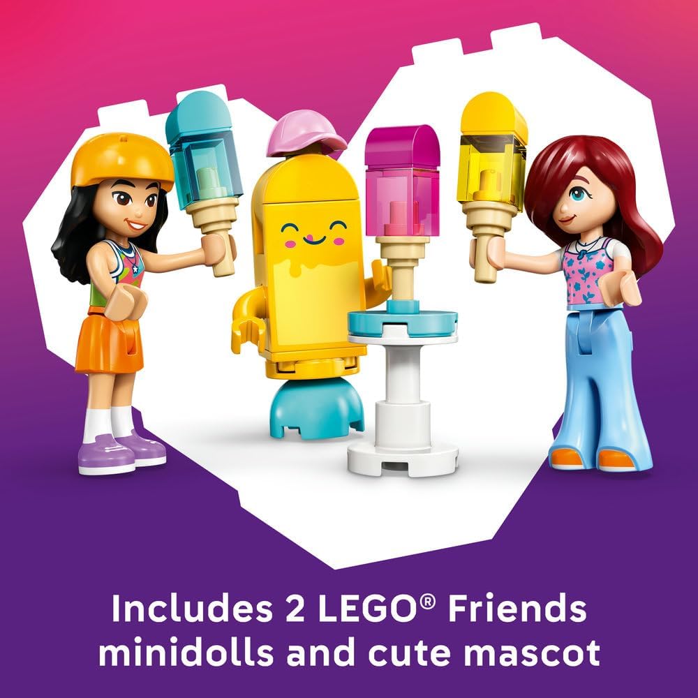 LEGO Friends Ice Cream & Balloon Stand - Toy Shop w/a Bike, 2 Mini Dolls, Play Food Accessories & Ice Pop Mascot - Birthday Gift for 6+ Year Old Girls - 42692