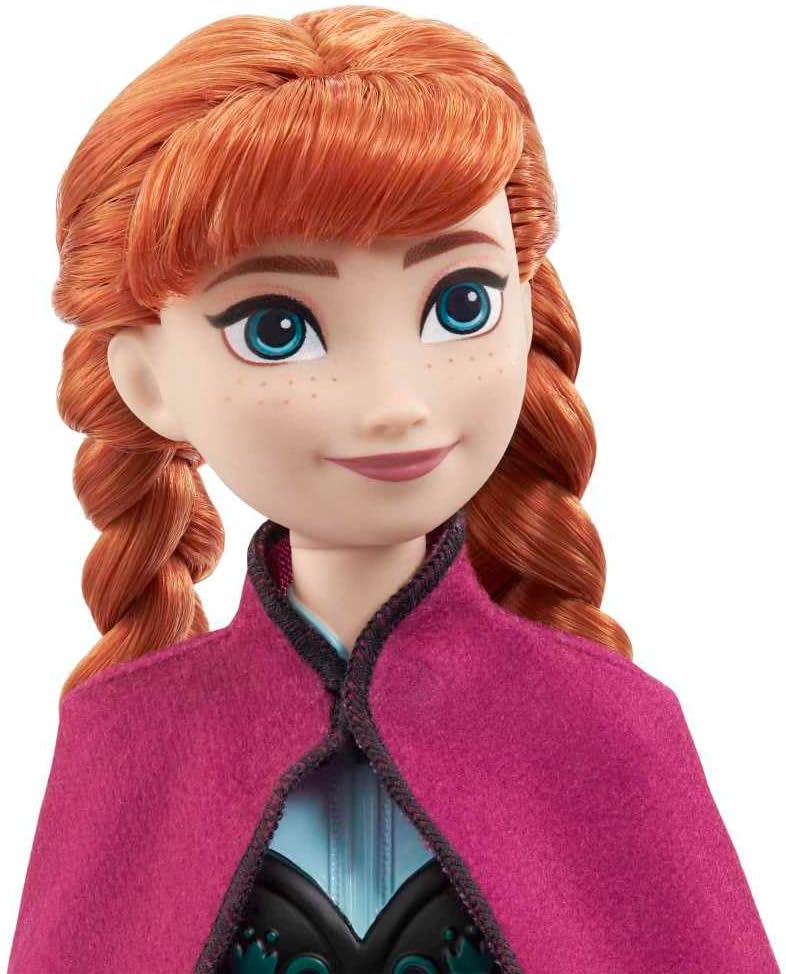 Mattel Disney Frozen Anna Fashion Doll with Travel Outfit and Accessories, Posable Movie Character Toy for Kids 3+