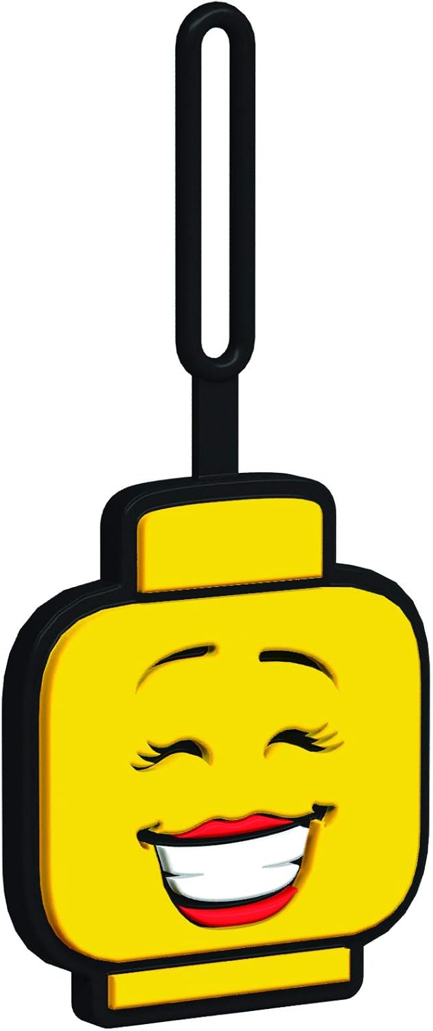IQ Lego Iconic Girl Face Silicone Luggage/Bag Tag for Travel, Gym, Accessory