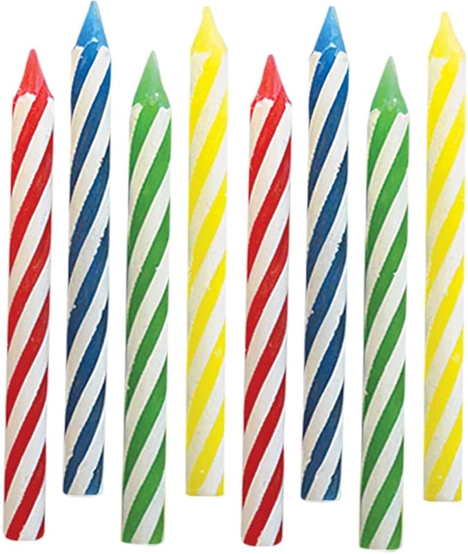 amscan Assorted Spiral Candle Decoration 6cm - 24 Pcs., 2.5"