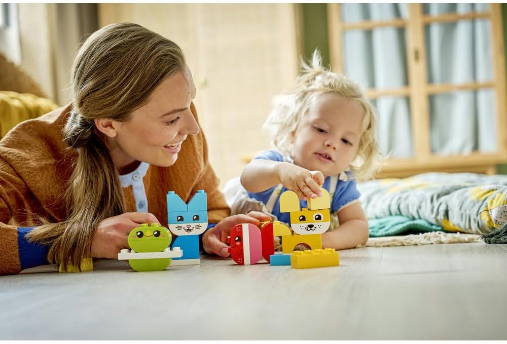LEGO DUPLO 3 in 1 Creative Cute Pets - Educational Fine Motor Skills Toy for Toddlers - Animal Figures incl. Dog, Cat, Bird & Fish - Birthday Gift for 1+ Year Old Babies, Girls & Boys - 10477