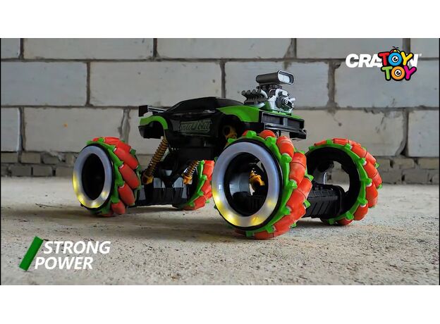 Crazon Stunt Off-Road RC Car 1:14 Scale, 360° Spin Drift Remote Control Car with 2.4GHz Controller, LED Lights, Rechargeable Battery, High-Speed RC Vehicle for Kids 3+ Years