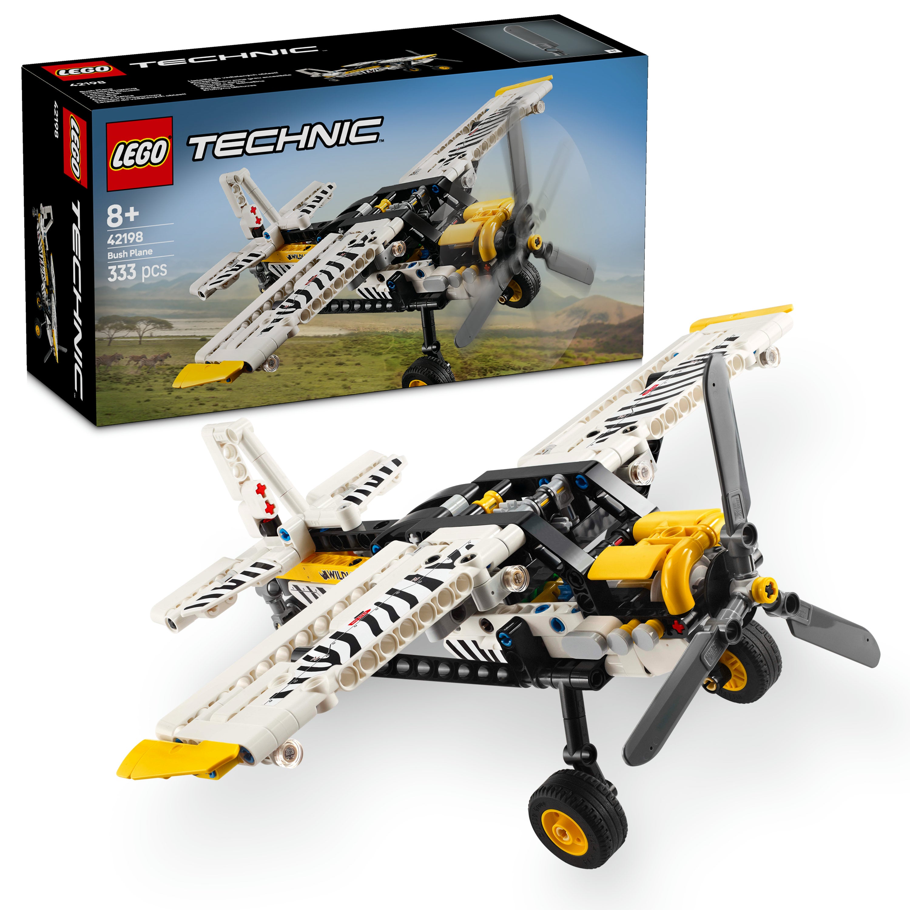 LEGO Technic 42198 Bush Plane V29 for Boys 8+ Realistic Aircraft Building Toy with Rotating Propeller