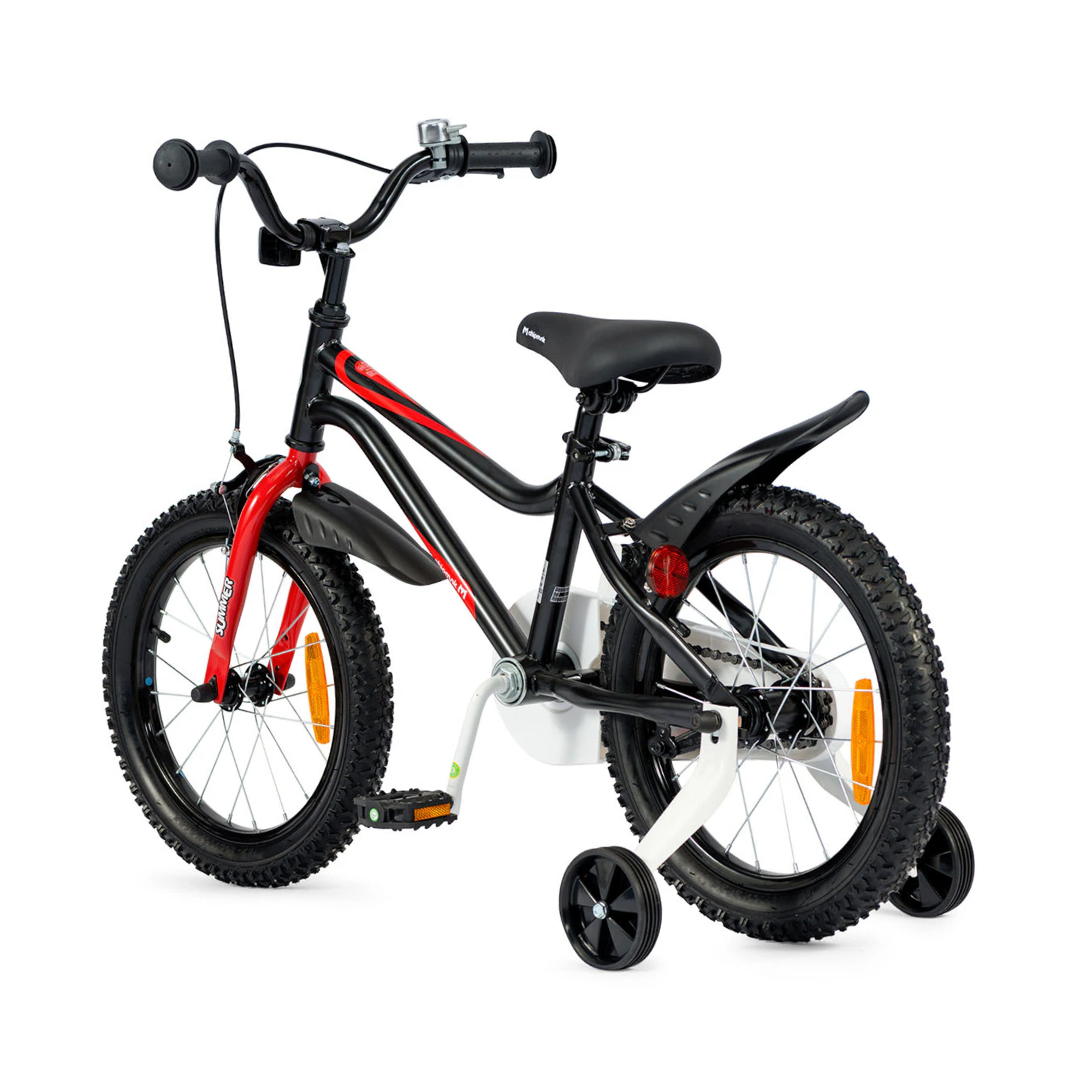 Chipmunk MK 16 Inch Bicycle with Lightweight Steel Frame, Adjustable Seat and Handle, Front + Rear Brakes, 95% Pre-Assembled Kid's Bikes with Training Wheels for Children 4-7 Years Old, Black