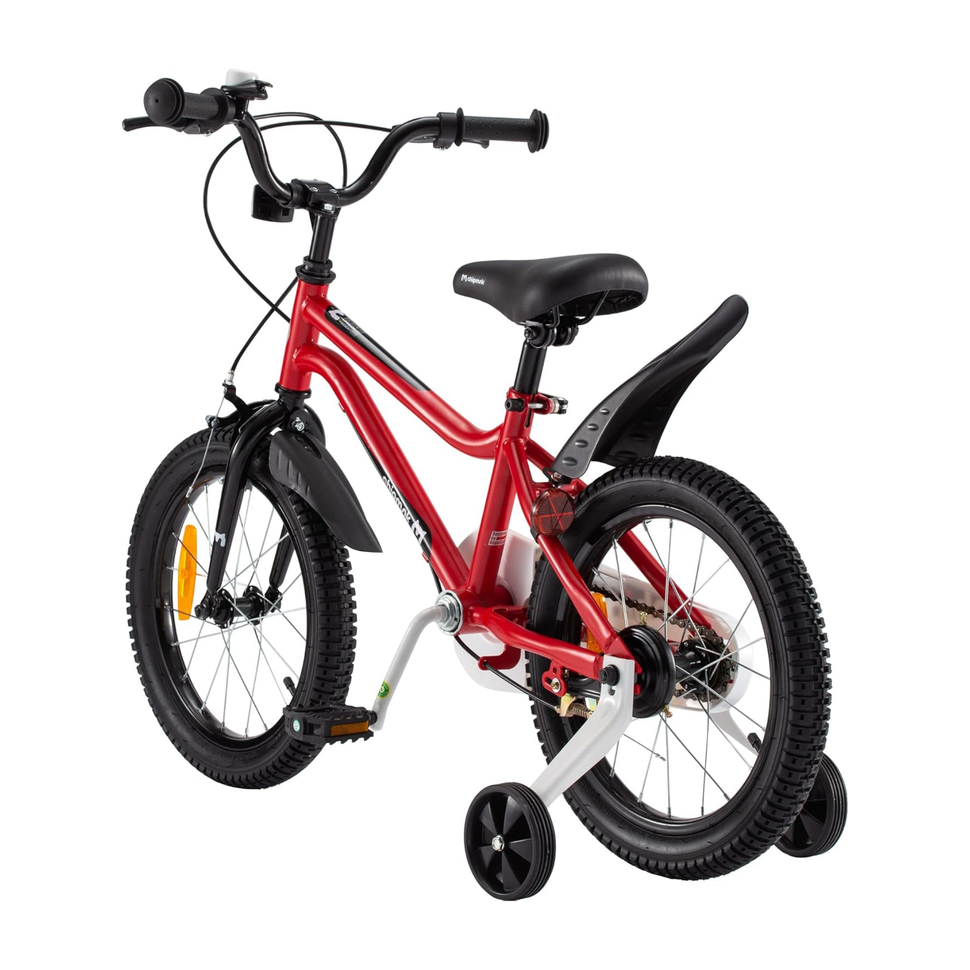 Chipmunk MK 14 Inch Bicycle with Lightweight Steel Frame, Adjustable Seat and Handle, Front + Rear Brakes, 95% Pre-Assembled Kid's Bikes with Training Wheels for Children 3-6 Years Old, Red