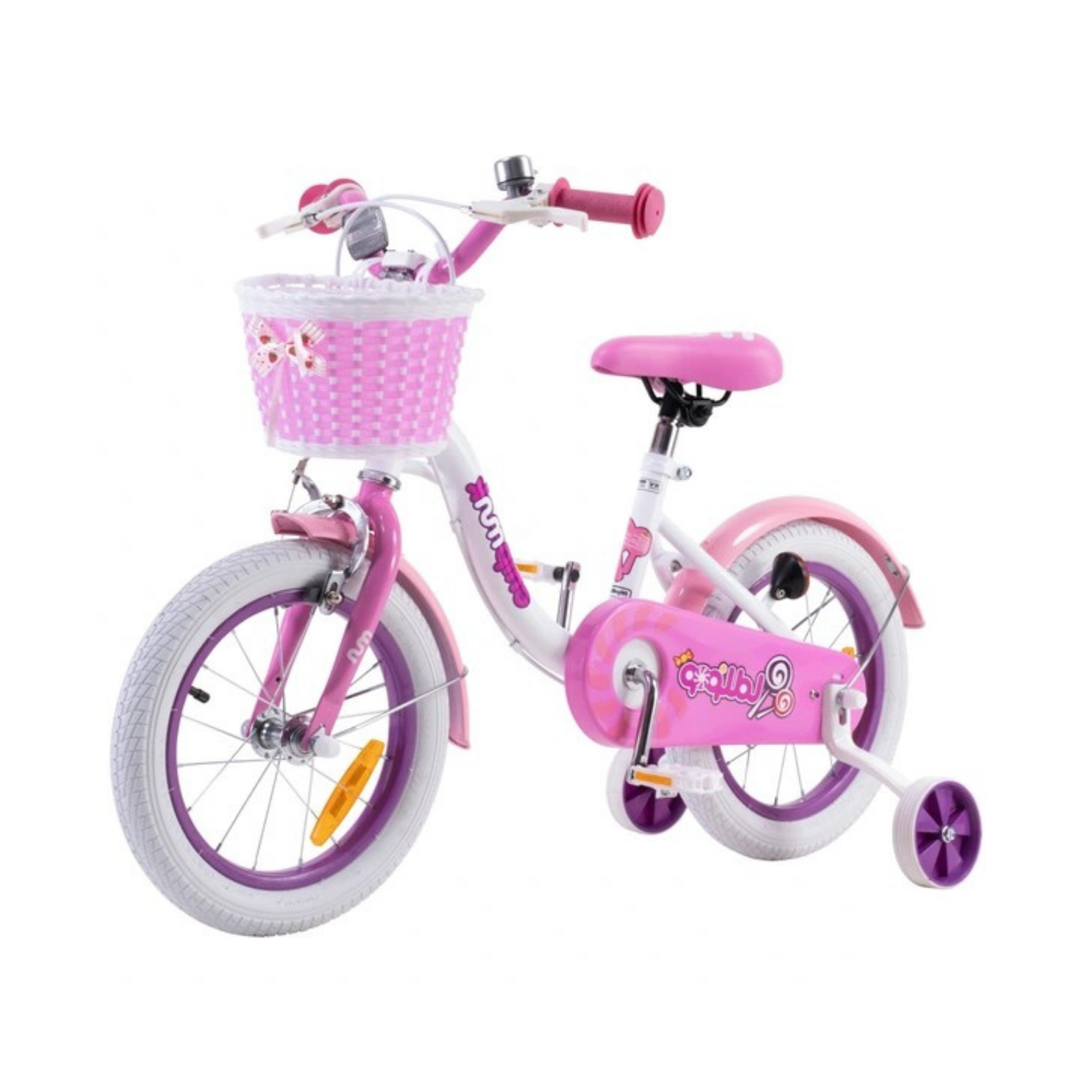 دراجة تشيبمنك إم إم مقاس 16 بوصة بإطار فولاذي خفيف الوزن، وسلة، ومقعد ومقبض قابلين للتعديل، وفرامل أمامية وخلفية، ودراجات أطفال مجمعة مسبقًا بنسبة 85% مع عجلات تدريب للأطفال من سن 4 إلى 7 سنوات، لون أبيض