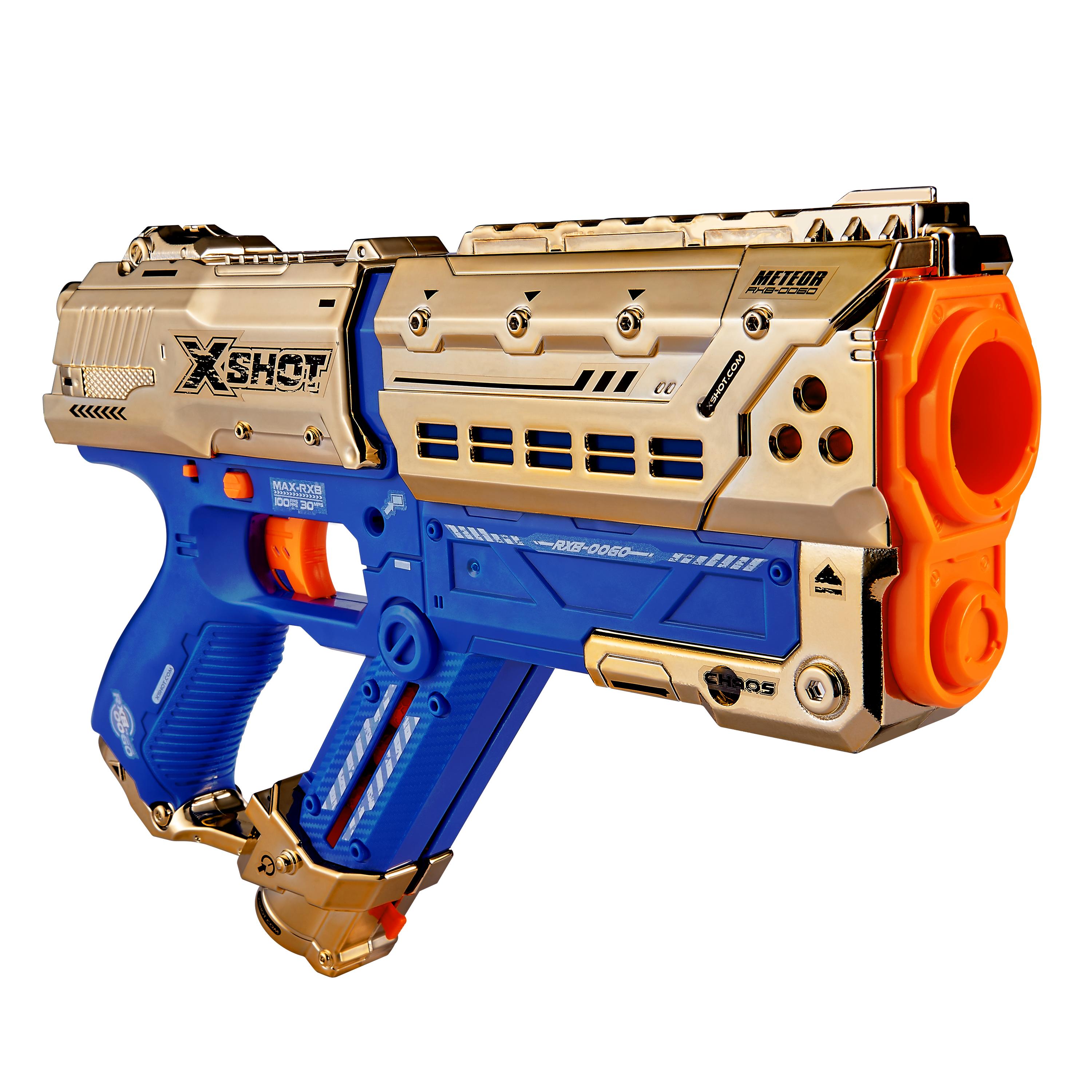 X Shot Chaos Dart Ball Blaster Golden Meteor, High Speed Ball Gun Toy for Boys, Age 14+