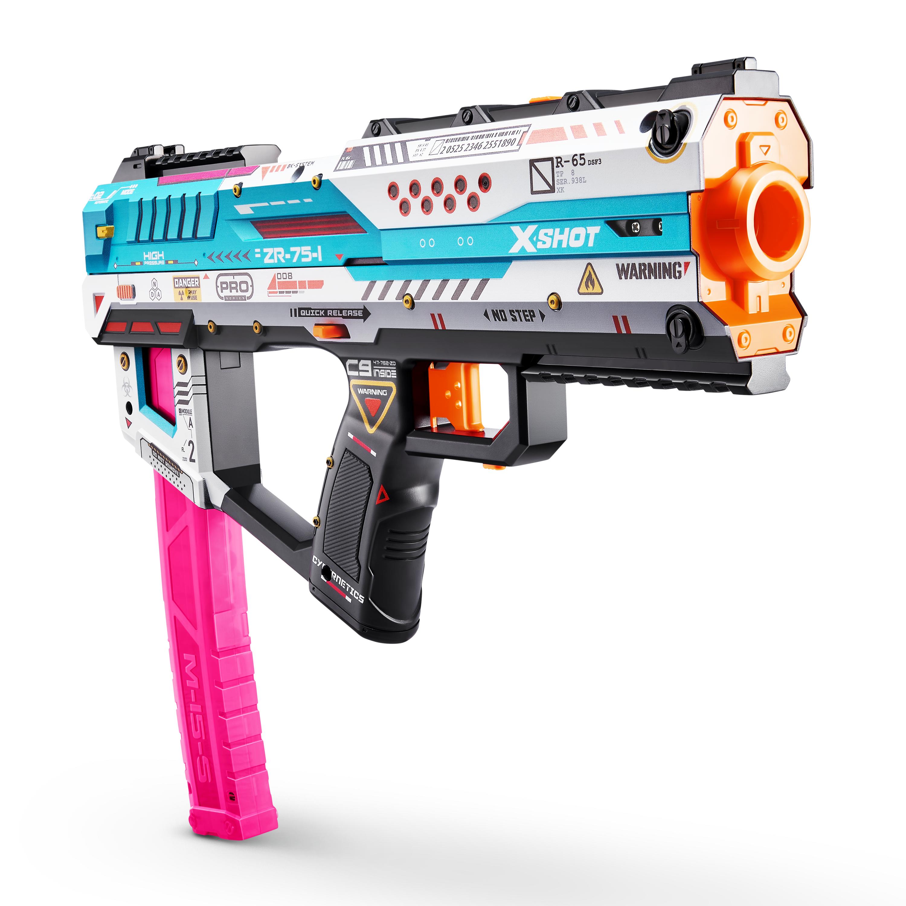 XSHOT Skins Pro Series Fury X Blaster Toy Gun for Boys & Teens, Age 14+, 40 Foam Half Darts, Slam Fire Action, 20-Dart Quick-Release Clip, Air Pocket Technology, 140ft Range
