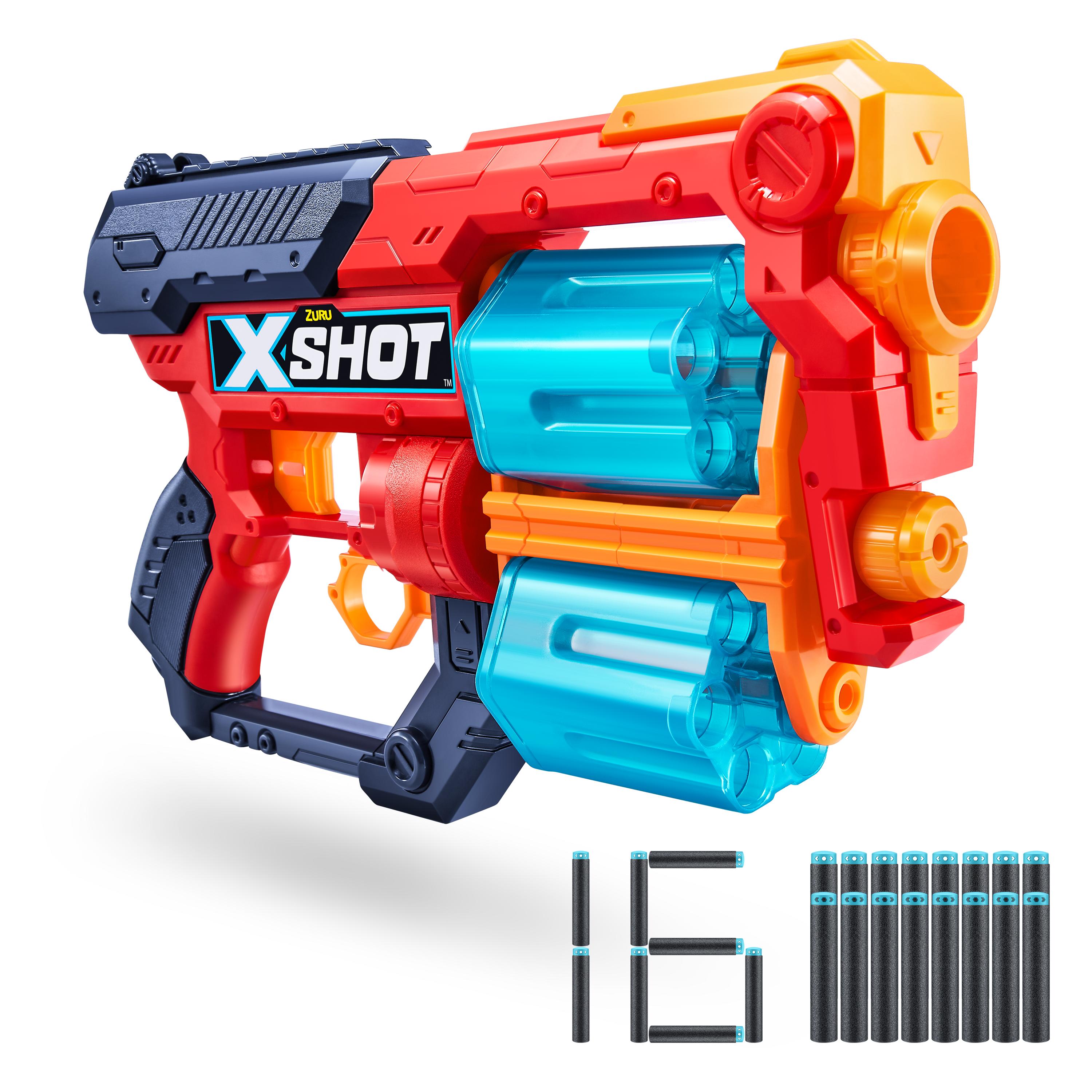 X Shot Excel Xcess TK 12 16 Darts Blaster, Twin Barrel Foam Gun Toy for Boys, Age 8+