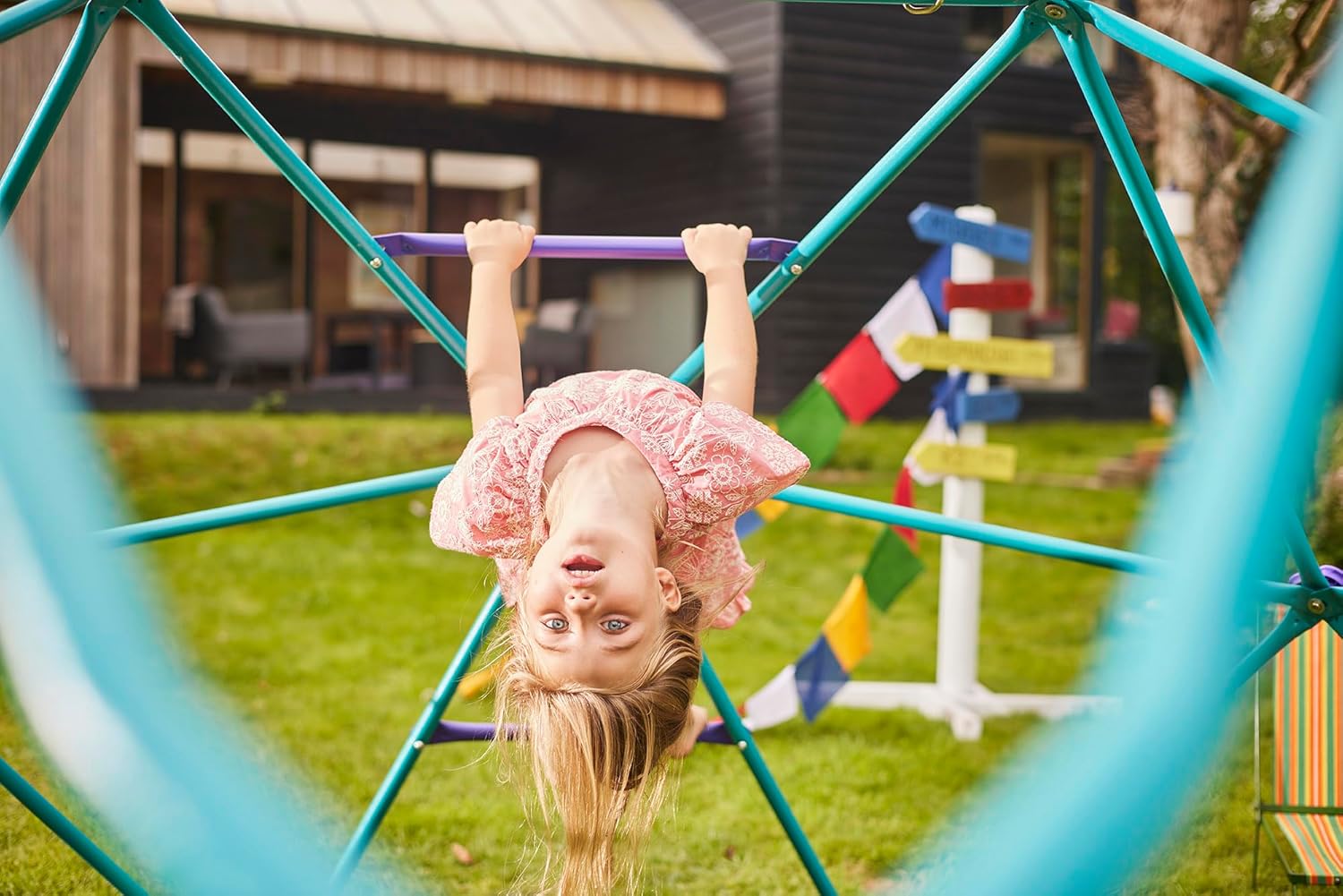 Plum Phobos Climbing Metal Dome, Easy to Assemble Backyard Geometric Climbing Dome with 250kg Weight Capacity, Outdoor Jungle Gym Toy Suitable for Children both Boys and Girls Aged 3 years and Above