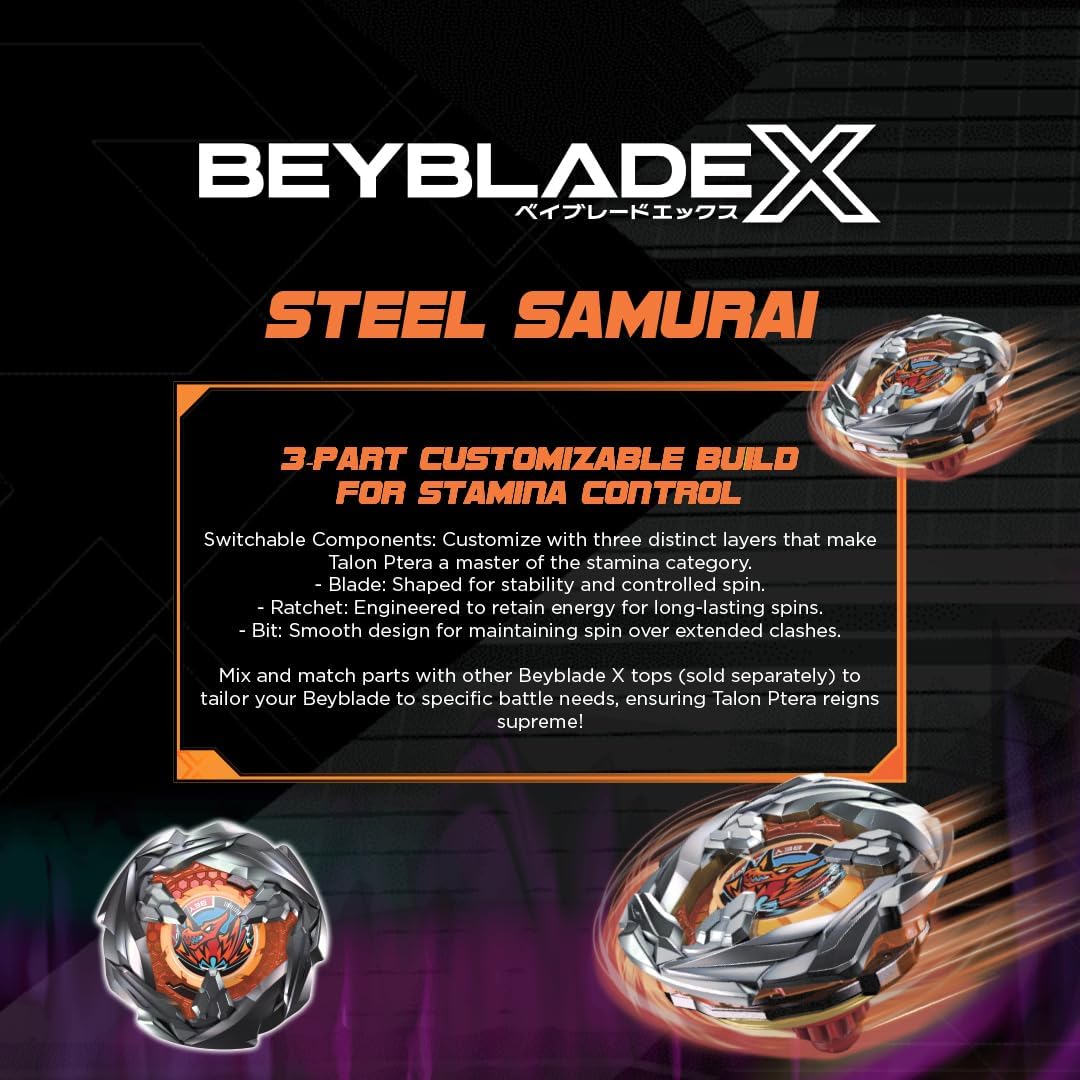 Takara Tomy Beyblade X Talon Ptera 3-80B, Balance Type Top with Customizable Parts, Bey Toy for 8+ Year Old Boys and Girls, Spinning Toys, Battle Tops