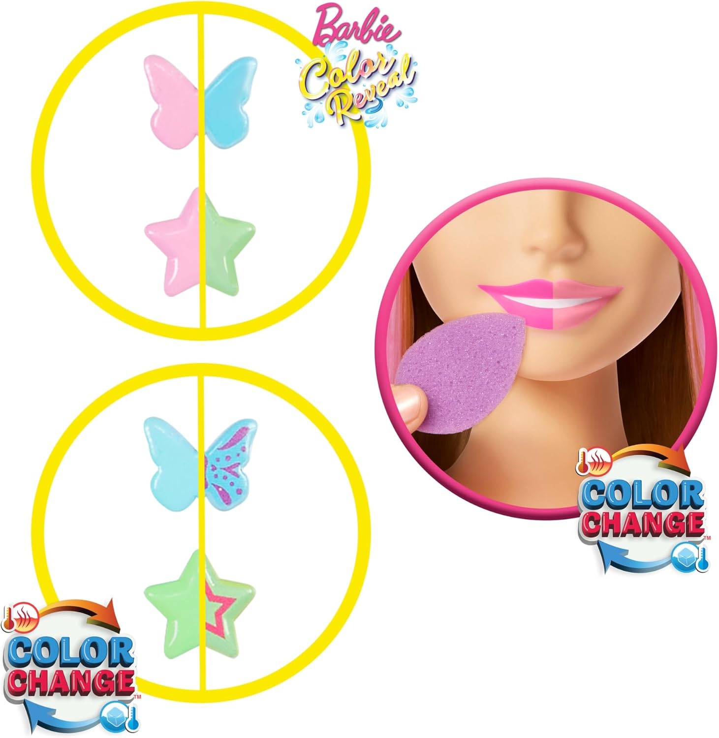 Barbie - JFG81 Blonde Hair Styling Head with 20+ Styling Accessories Including Star, Butterfly and Colour Changing Hair Clips