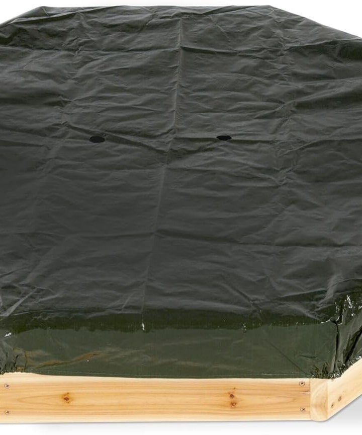 صندوق رمل خشبي من Plum Treasure Beach مع غطاء، لعبة صندوق رمل للملعب الخارجي مع مقعد مدمج، يشجع اللعب الخيالي والنشط للأطفال، مناسب للأولاد والبنات من سن 3 سنوات فما فوق