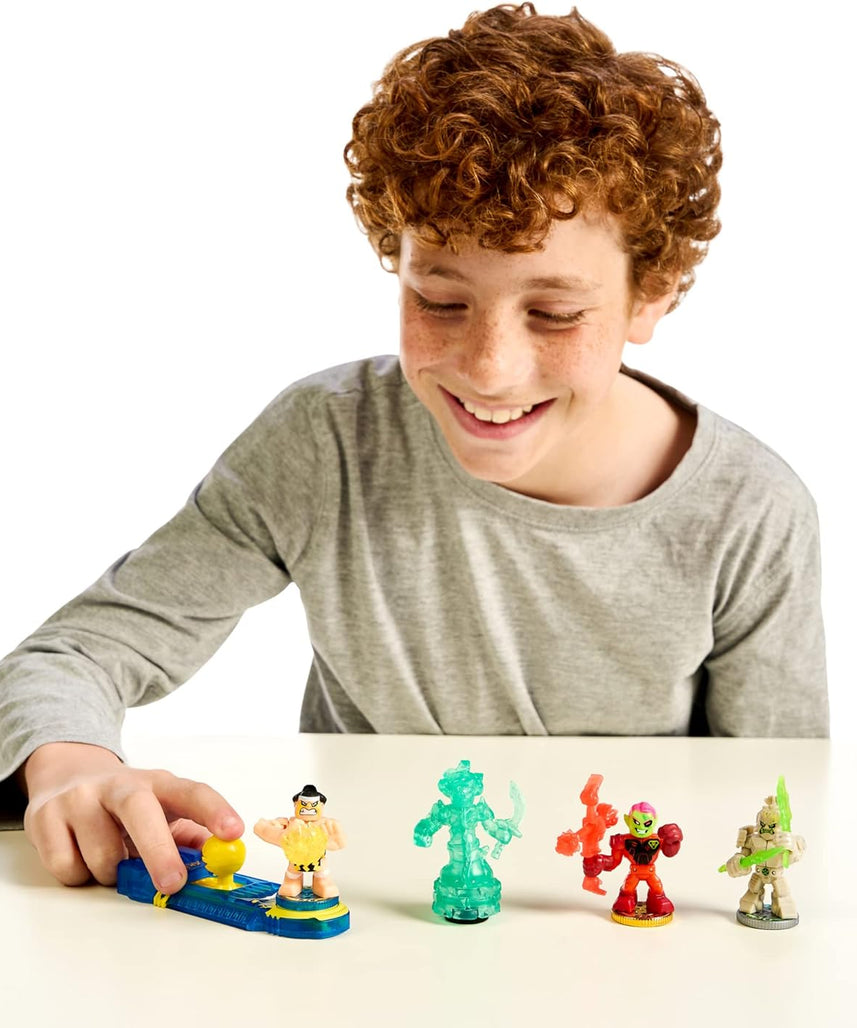 مجموعة لعب Moose Toys Akedo Legends of Power Storm ذات القواعد الرسمية للمبتدئين مع 3 محاربين متقاتلين، تمثال حجري للتدريب، ووحدة تحكم عصا تحكم حصرية للأطفال من سن 6 سنوات فما فوق - مجموعات ألعاب