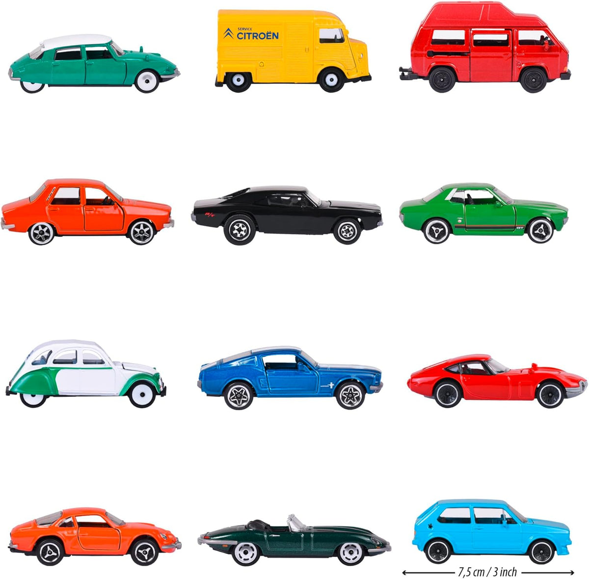 Majorette Citroën 2CV Charleston, Die Cast Toy Car, 1:64 Scale, 3 Inch Collectible Vehicle, Push Car Toy, Kids and Collectors, Ages 3+