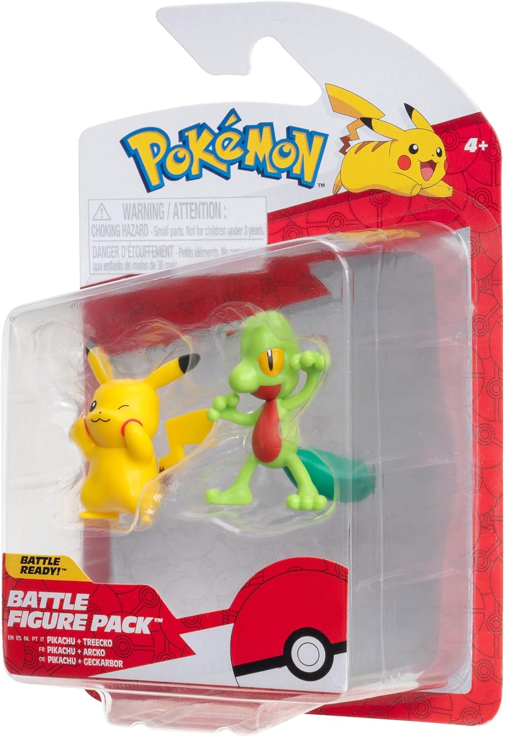 Pokemon Pikachu & Treecko Figures, Detailed Official Figures, Battle Ready, Action Figurines, Collectibles, Display Toys for Boys, Battle Figure