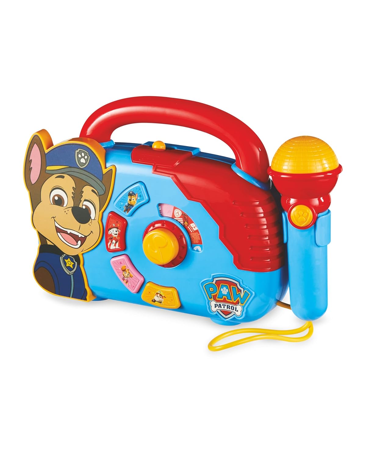 HTI Nickelodeon - Paw Patrol Boombox With Light & Working Microphone To Sing Along, Portable and Lightweight design for portability | Age Recommendation: Generally suitable for children aged 18 m+
