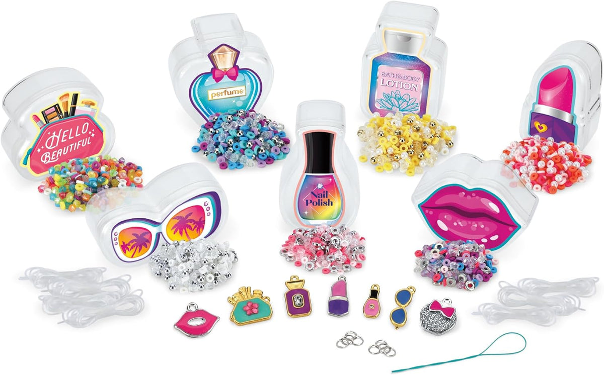 Shimmer N Sparkle Mini Mania Beauty Charms Bracelet Maker Make your own collectable charm bracelets Includes over 1000 multicoloured beads Jewellery making kit Make your own friendship bracelets