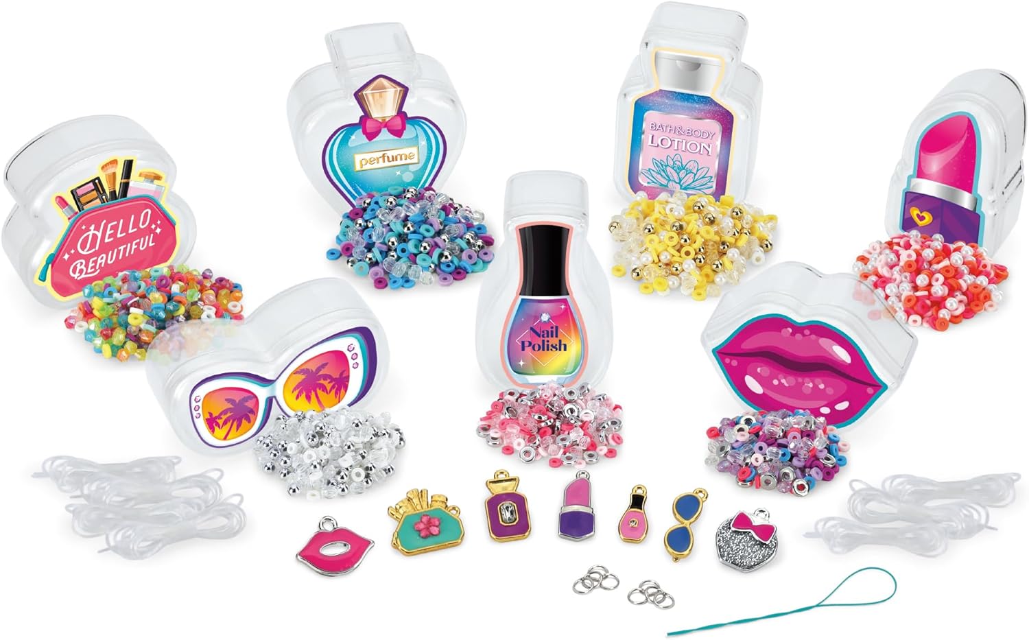 Shimmer N Sparkle Mini Mania Beauty Charms Bracelet Maker Make your own collectable charm bracelets Includes over 1000 multicoloured beads Jewellery making kit Make your own friendship bracelets