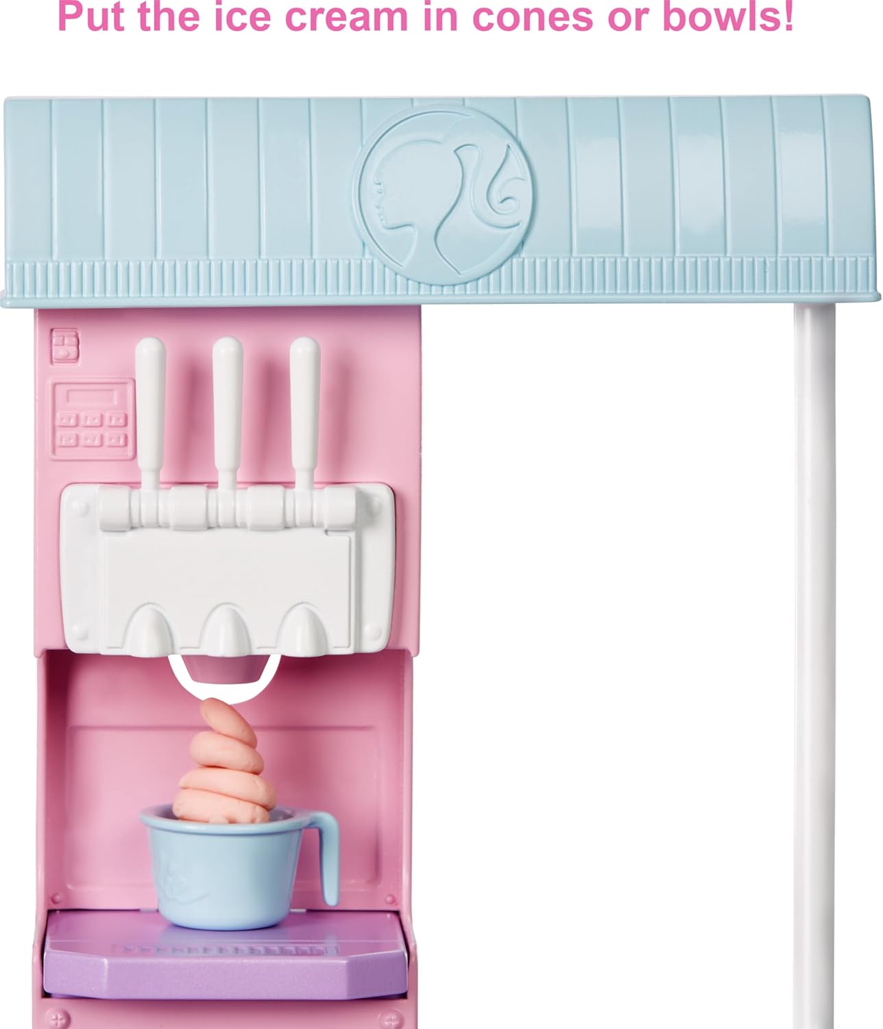 Barbie Ice Cream Shop Playset with 12 in Blonde Doll, Ice Cream Shop, Ice Cream Making Feature & Realistic Play Pieces