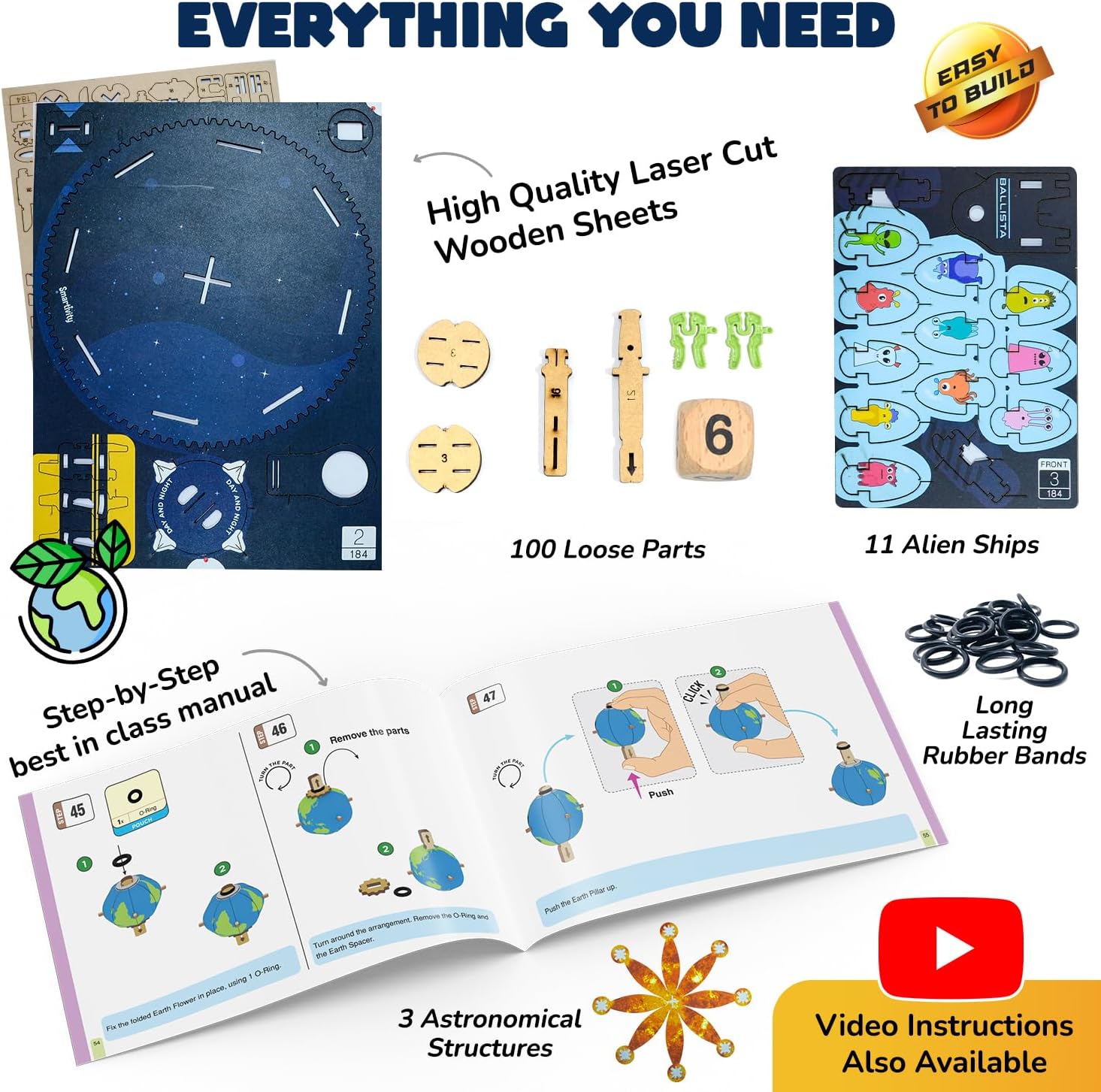 Smartivity DIY Space Shooters STEM Fun Toy, Educational & Construction Based Activity Game Kit for Kids 8 to 14, Best Birthday Gift for Boys & Girls