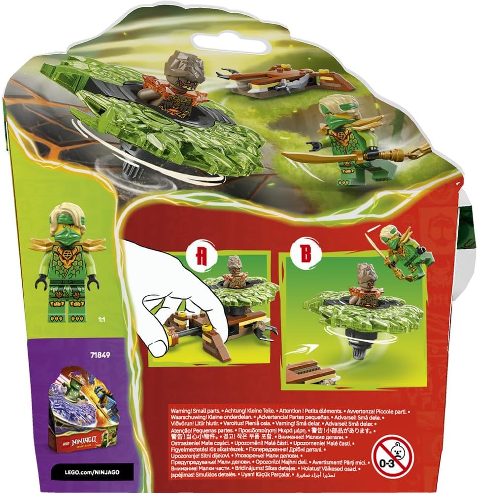 LEGO NINJAGO Lloyd vs. Earth Monster Spinner - Ninja Spinning Toy w/a Launcher, Battling Tops & 2 Minifigures - Birthday Gift for 6+ Year Old Boys & Fans - 71850