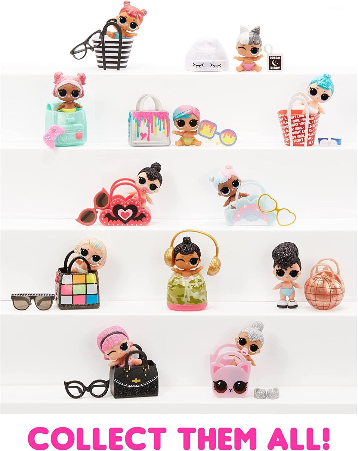 L.O.L. Surprise Glitter Color Change Lil Sis Doll Set with 5 Surprises, Collectible Fashion Doll with Glitter Hair and Accessories, Ages 4+