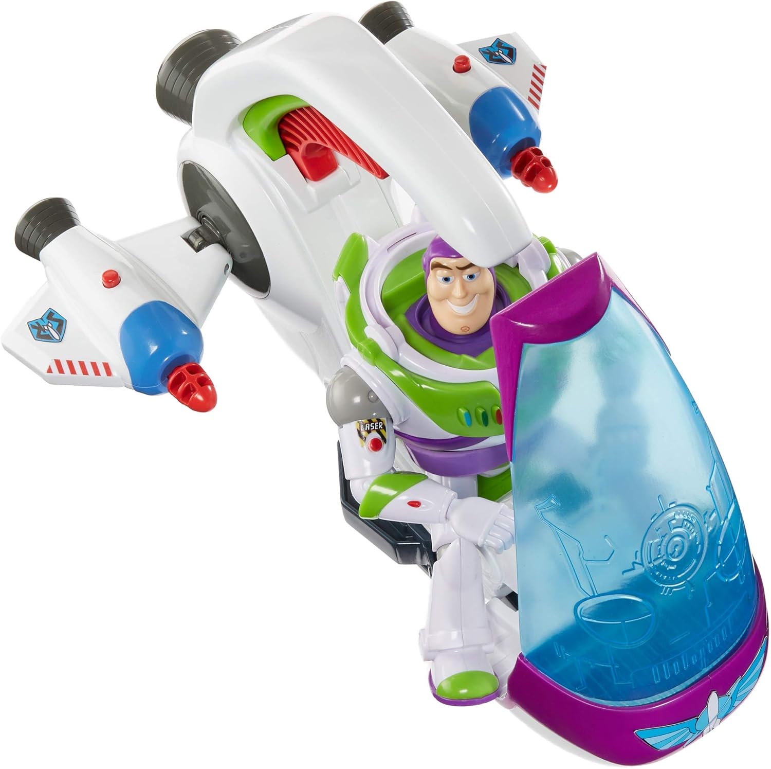 Disney Pixar Toy Story Galaxy Explorer Spacecraft Toy Vehicle with Launcher Claw Rescue Feature for Kids 4+ Buzz Lightyear Space Adventure Playset GNJ48