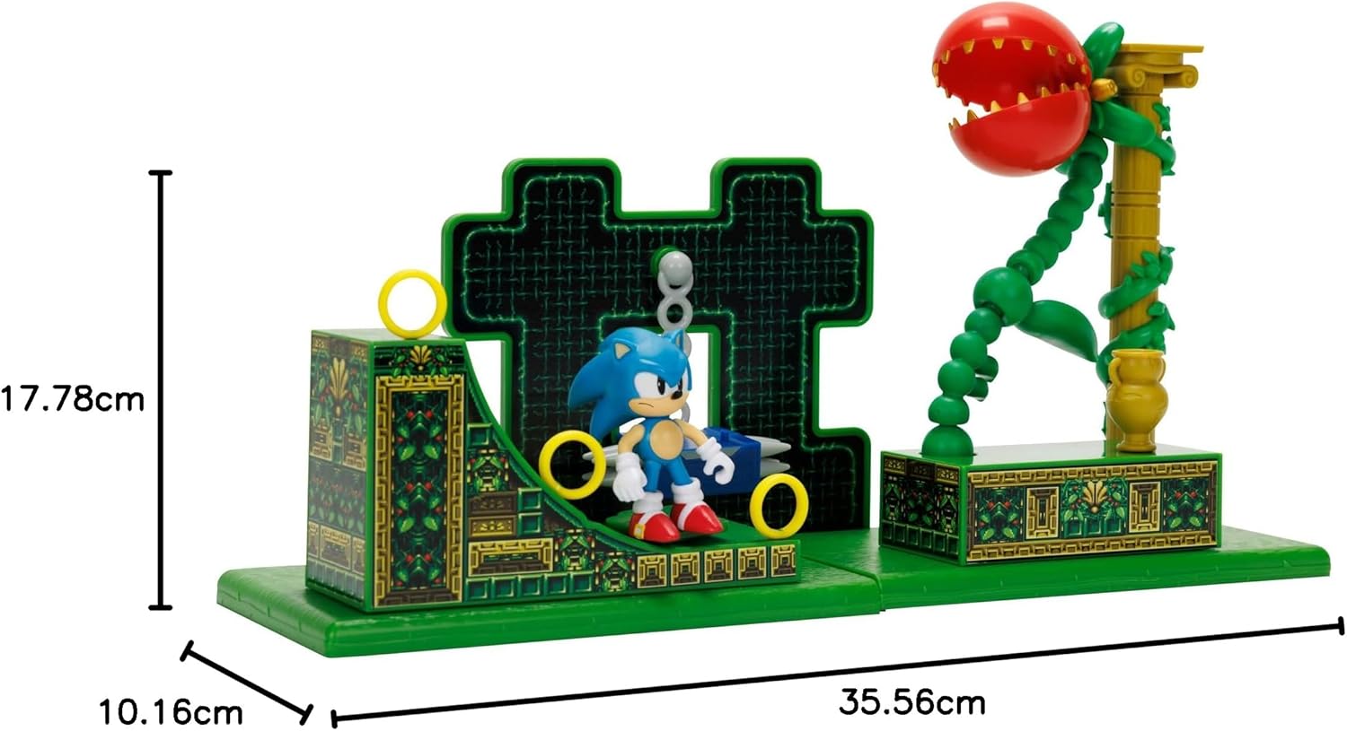 مجموعة ألعاب سونيك القنفذ ستارداست سبيدواي زون، مقاس 2.5 بوصة، شخصية سونيك الكلاسيكية، منصات تفاعلية للمنحدرات والمسامير، قطع بيئية قابلة للتجميع، شاشة قابلة للتخصيص، تعمل بالطاقة للأطفال، لا تحتاج إلى بطاريات، جاكس باسيفيك