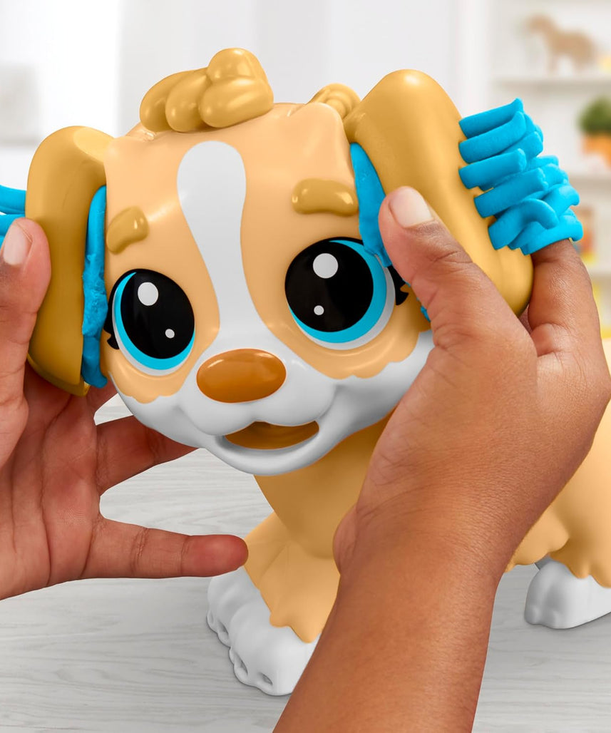 مجموعة لعب بلاي دوه للعناية والحمل البيطري، كلب لعبة، 10 أدوات بيطرية، 5 ألوان مركبة للنمذجة، حامل تخزين، مجموعة أدوات بيطرية تظاهرية، فنون وحرف غير سامة، للأطفال من سن 3 سنوات فما فوق