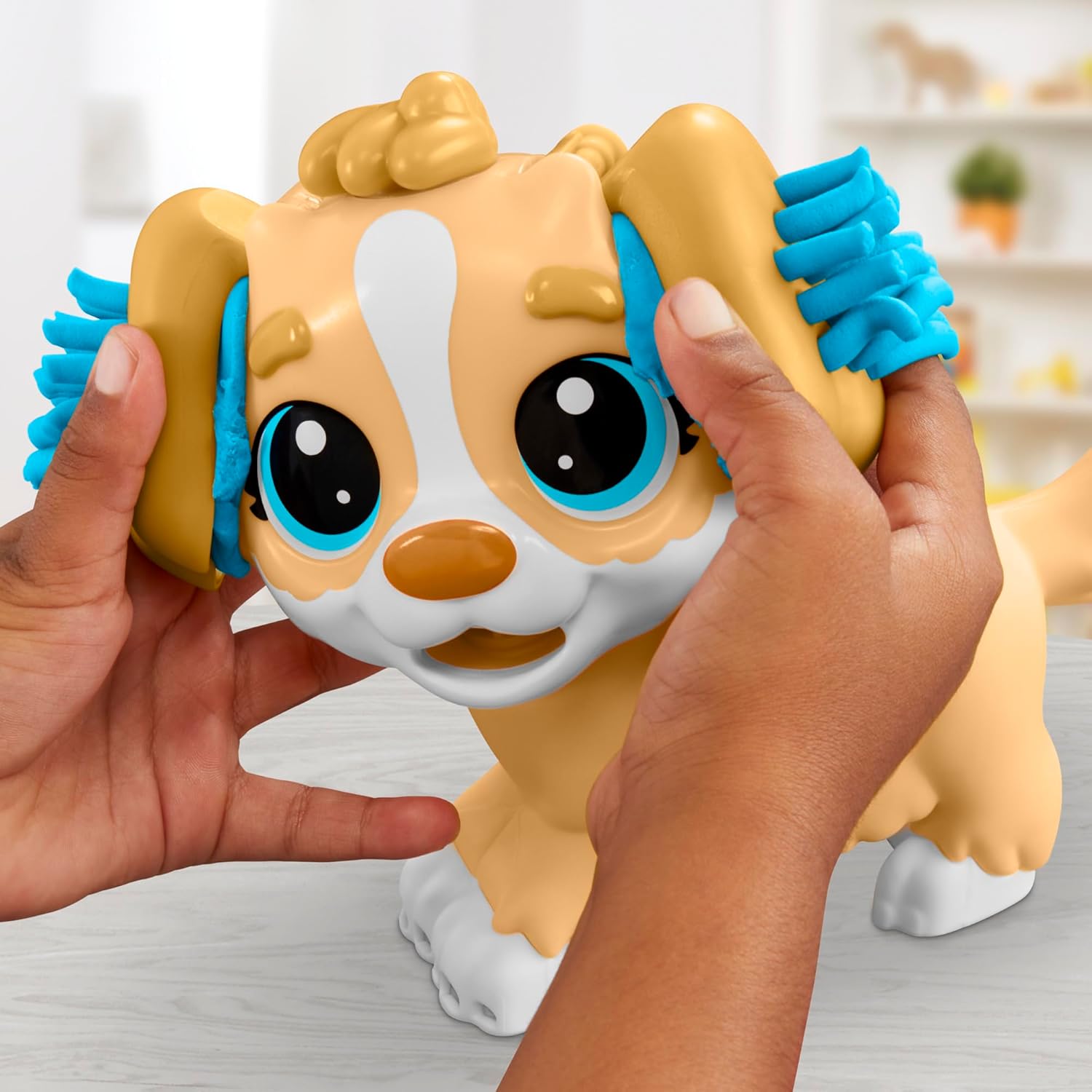 مجموعة لعب بلاي دوه للعناية والحمل البيطري، كلب لعبة، 10 أدوات بيطرية، 5 ألوان مركبة للنمذجة، حامل تخزين، مجموعة أدوات بيطرية تظاهرية، فنون وحرف غير سامة، للأطفال من سن 3 سنوات فما فوق