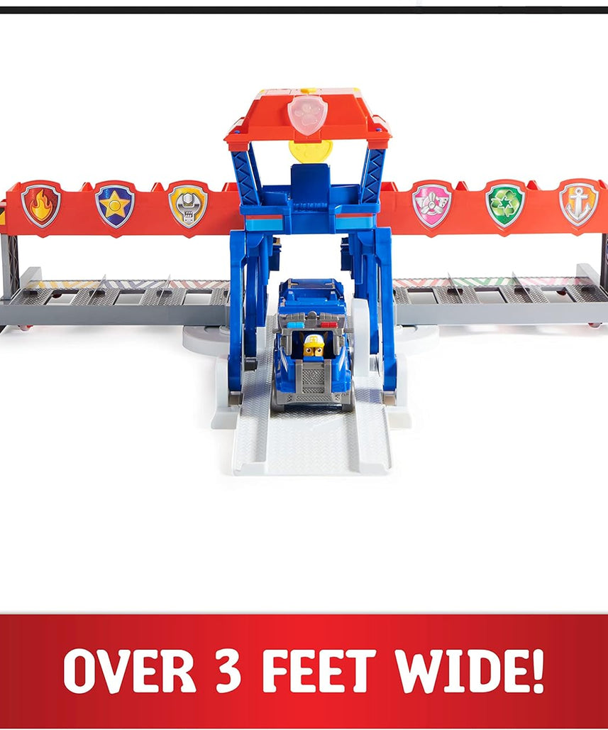 مجموعة ألعاب باو باترول شاحنة كبيرة للجراء، مقر الإنقاذ على الطريق السريع، مع أضواء وأصوات، بعرض 91.4 سم، تتضمن شخصية مطاردة ومركبة كبيرة، مجموعة ألعاب حركة للأطفال من سن 3 سنوات فما فوق