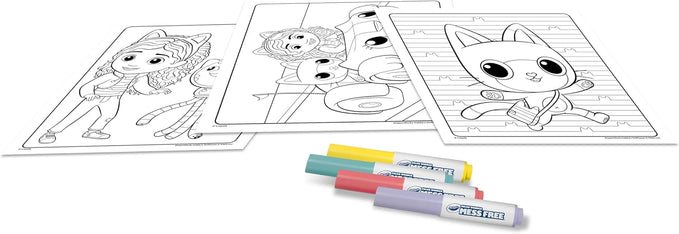 Crayola Gabbys Dollhouse Color Wonder, 18 Mess Free Coloring Pages & 5 No Mess Markers, Gift for Kids
