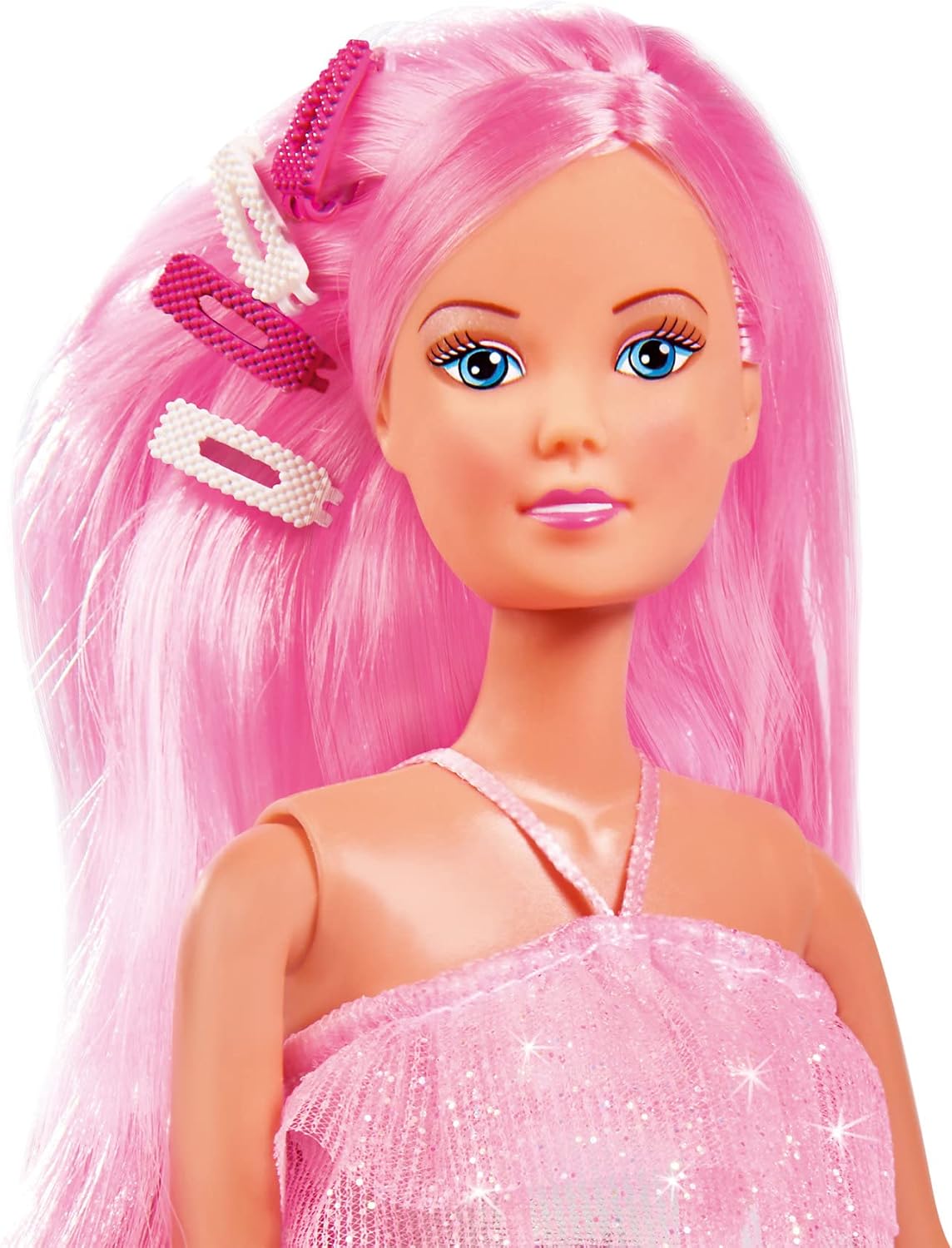 Simba Steffi Love Doll with Glitter Dress 29 cm Extra Long Hair Hair Clips and Brush for Kids Ages 3 and Up