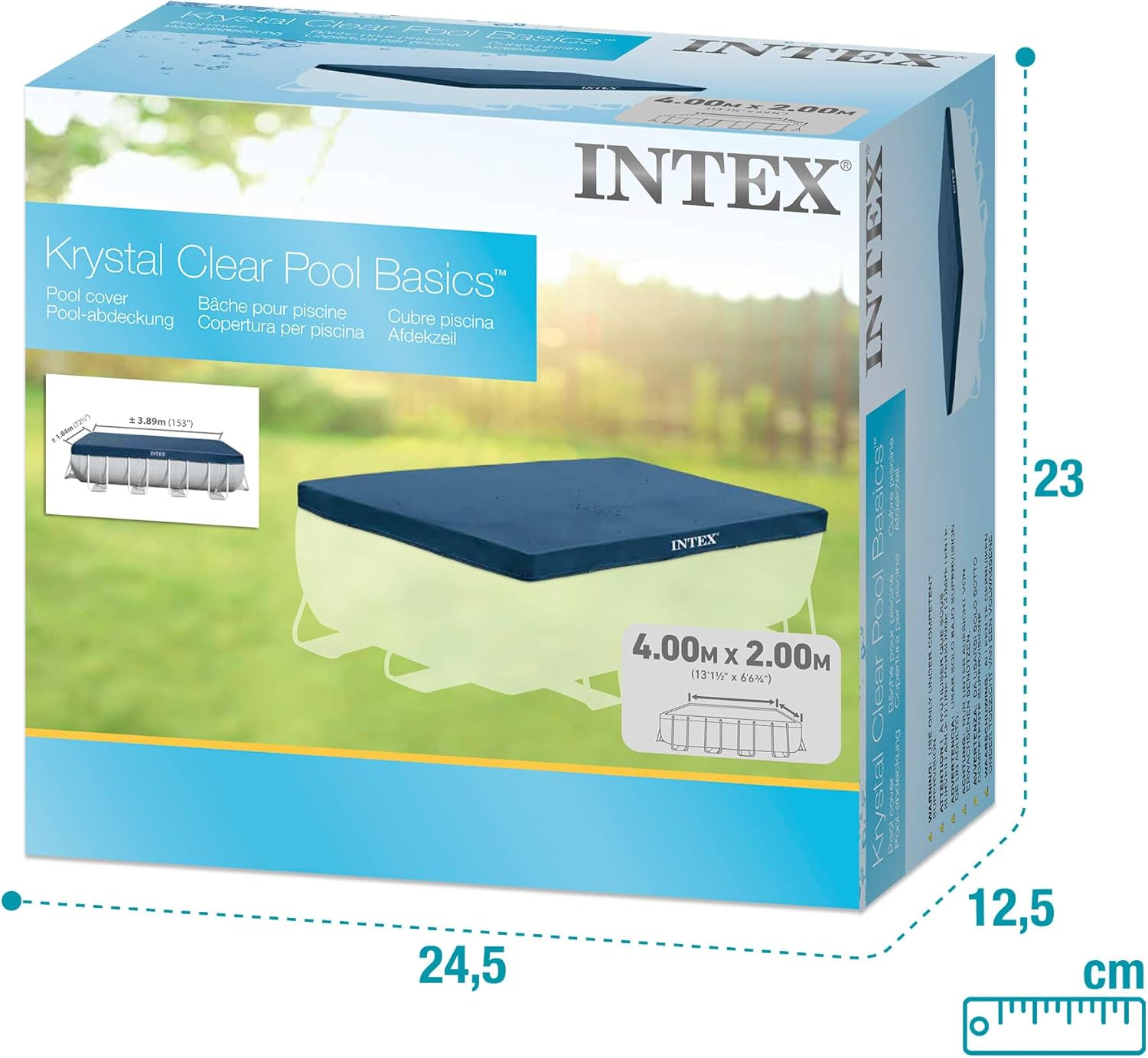 Intex Rectangular Pool Cover(4X2X1), Black, 28037