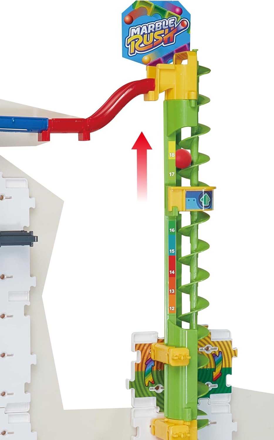 VTech Marble Rush Free Fall Vertical Set, Construction Set for Kids, 93 Building Pieces & 10 Marbles, Interactive Building Toy, Suitable for Ages 6, 7, 8+ Years, English Version