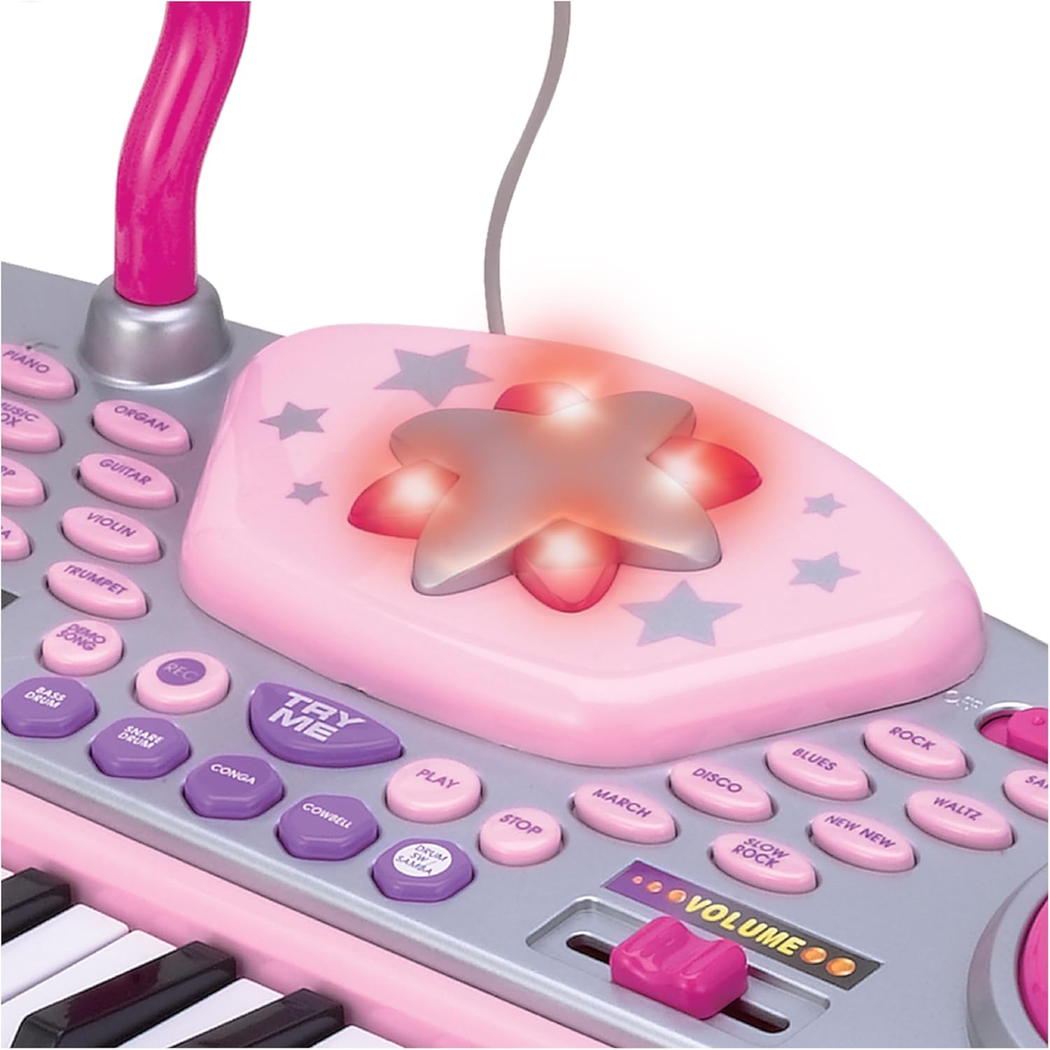 Winfun Keyboard Rock Star Set | 37-Key Kids Musical Toy with Light-Up Keys, Mic, DJ Pad & Stand | 8 Rhythms, 5 Drum Sounds & Tempo Control | Interactive Educational Music Toy for Kids 3+ Years