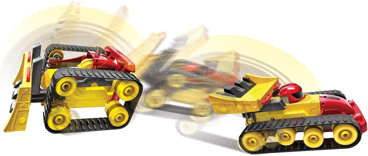 سيارة ليتل تايكس ريسر جرافة ريسر 2 في 1 تعمل بالتحكم عن بعد، جرافة متحولة وسيارة سباق مع وضعي قيادة للأطفال من سن 3 سنوات فما فوق