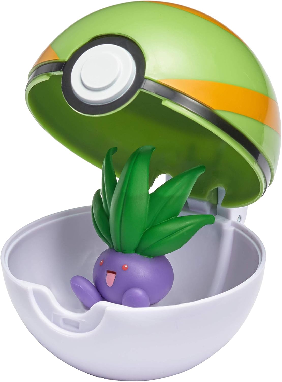 Pokémon Clip ’N’ Go Oddish Figure with Nest Ball, 2-Inch Action Figure Set, Portable Poké Ball Toy, Official Jazwares Collectible, Kids Toy, Ages 3+