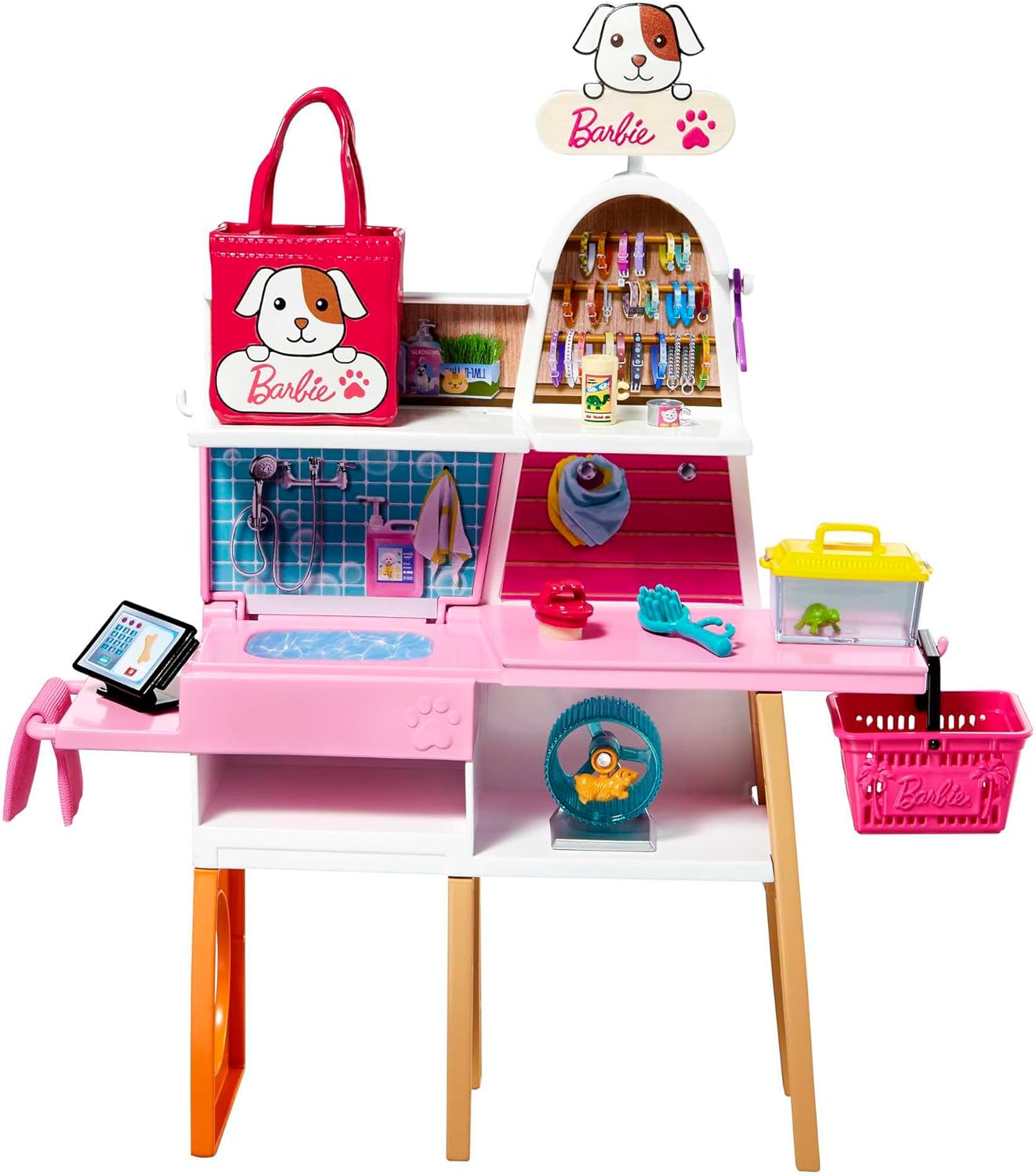 Barbie Doll and Pet Boutique Playset with 4 Pets and Accessories, for 3 to 7 Year Olds
