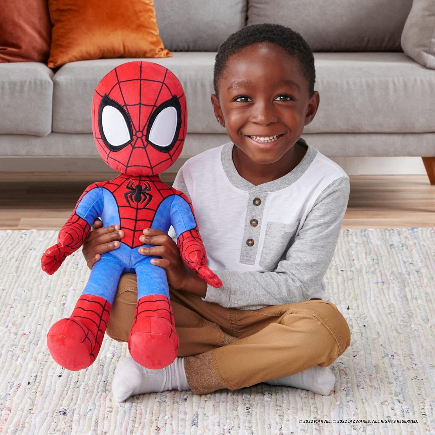 Spidey and His Amazing Friends: Plush Spidey 19-Inch, Cuddle Toy, Marvel Spidey Soft Toy, Huggable, Spiderman Plushies, 2 Years+