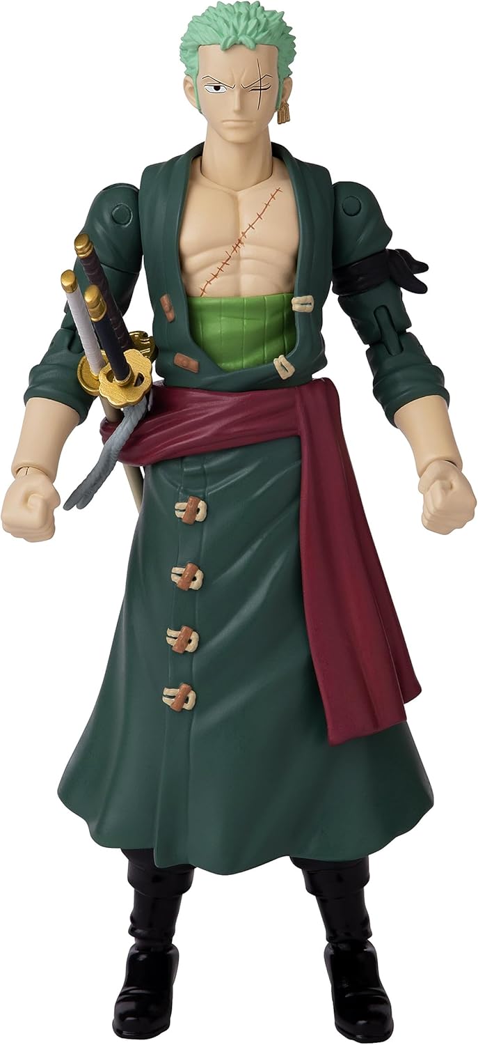 BANDAI One Piece Anime Heroes 6.5 Inches Roronoa Zoro, Multicolor, 36932