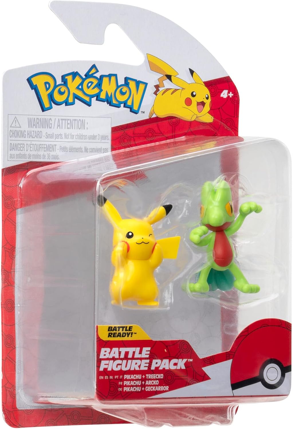 Pokemon Pikachu & Treecko Figures, Detailed Official Figures, Battle Ready, Action Figurines, Collectibles, Display Toys for Boys, Battle Figure